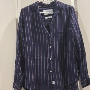 Like New! Grayson The Hero Button Down Stripe Shirt pocket front Size 02 Small
